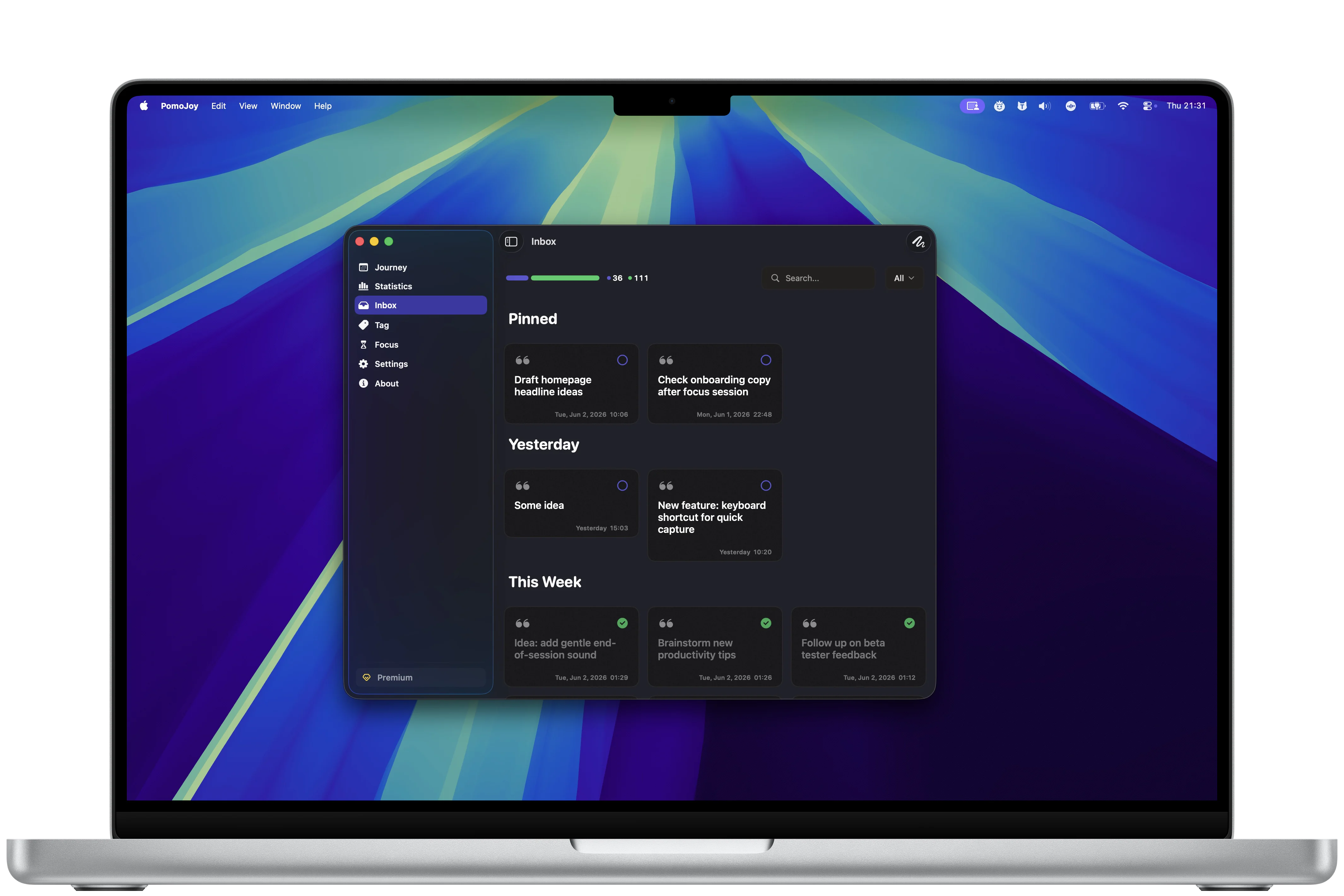 小番喜 Mac 收集箱界面